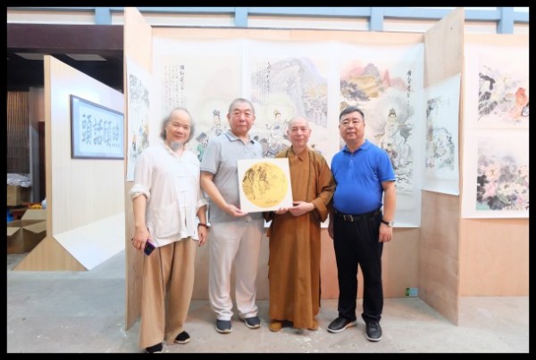 温州雁荡山能仁寺为庆祝建国70周年华诞举办书画展(图3)